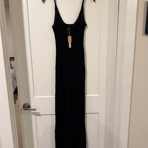 SKIMS Black Ribbed Knit Dress